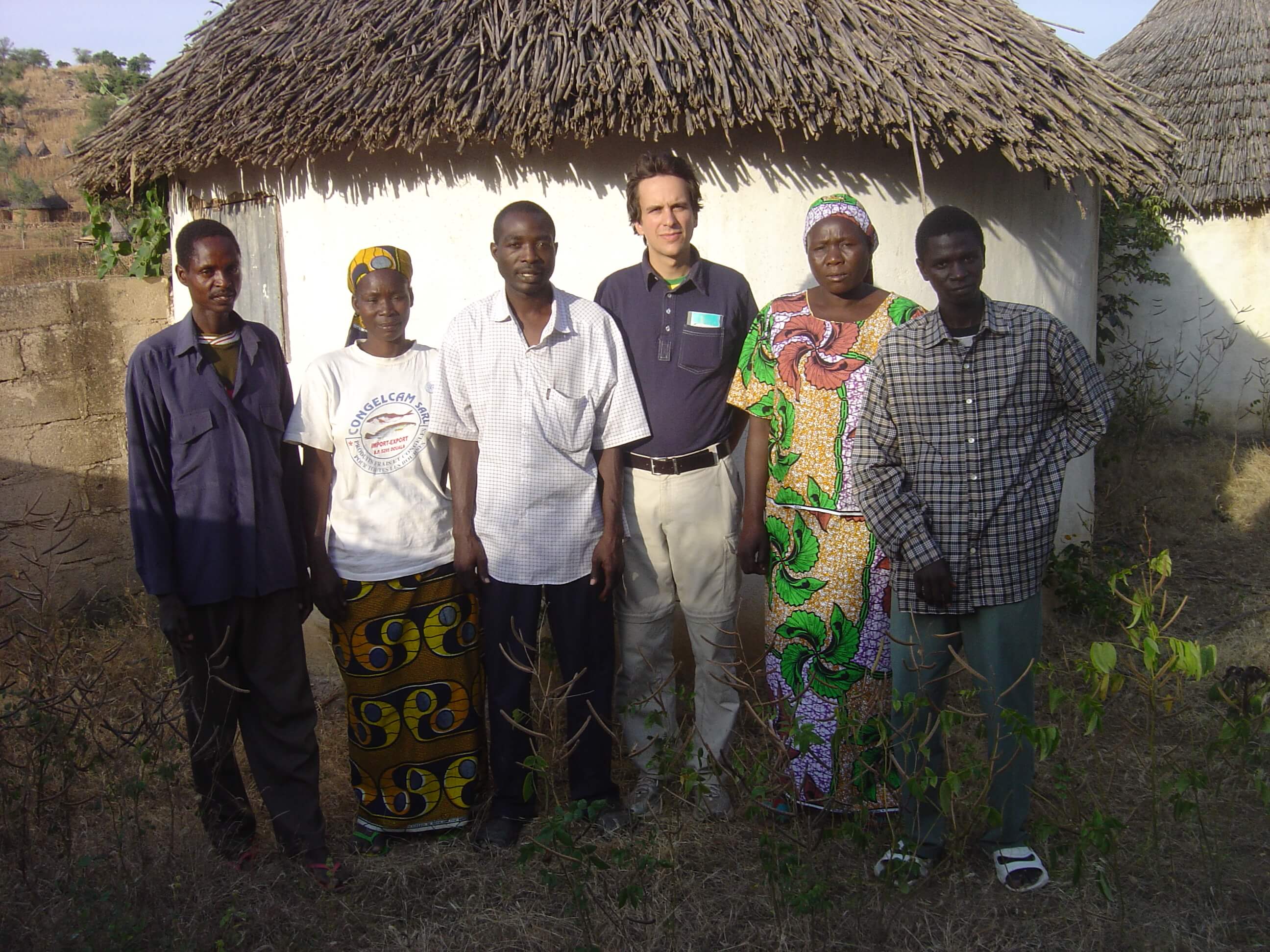 Researcher Tom Fritz with members of the Mafa tribe